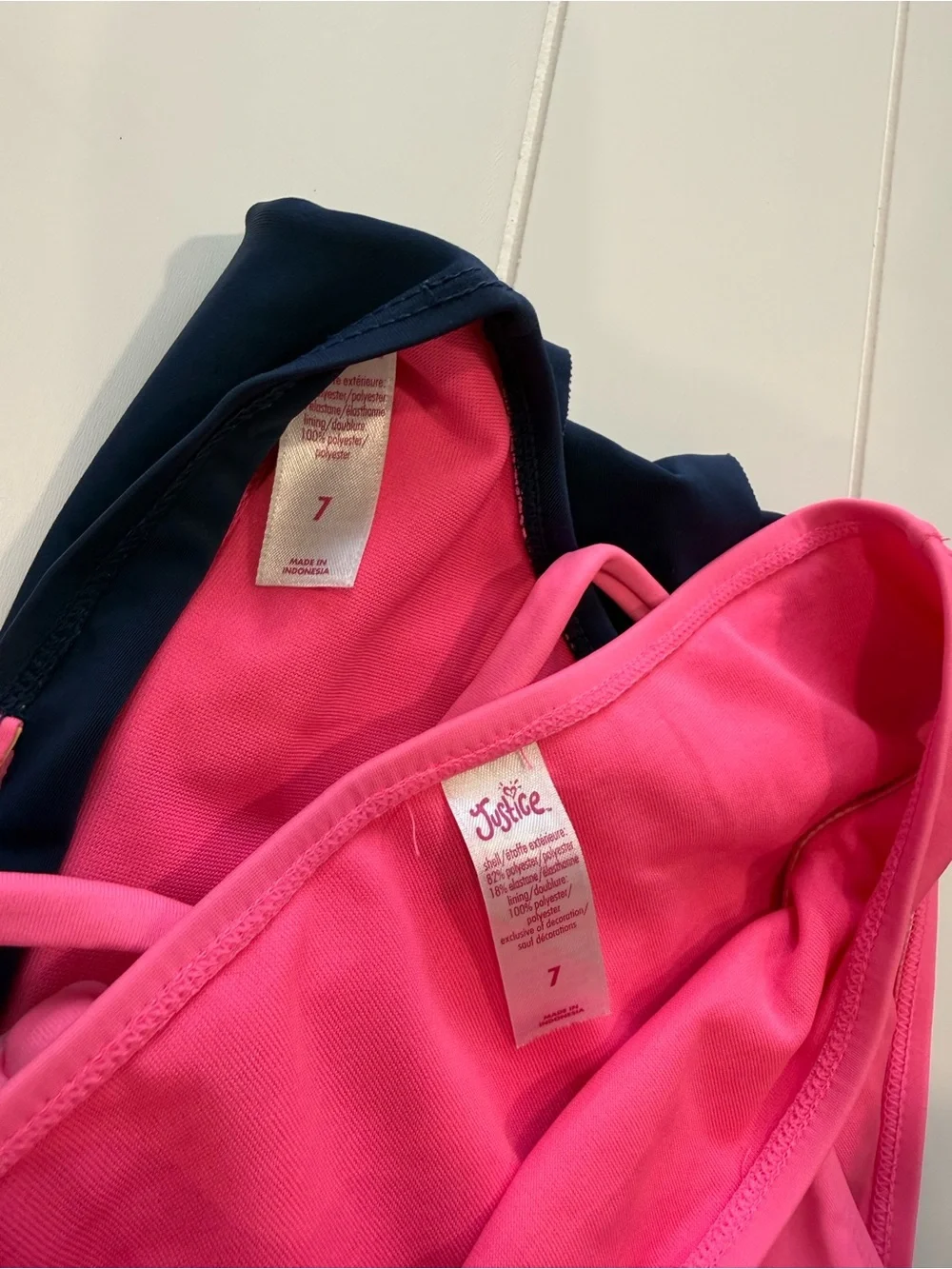 Justice Navy and Hot Pink Ruffle Tankini Set